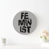 Grande Horloge Ronde Femme égale imitation de fille féminine féministe (Maison)