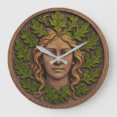 Grande Horloge Ronde Femme verte - Bois (Recto)