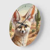 Grande Horloge Ronde Fennec Fox (Angle)