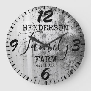 Grande Horloge Ronde Ferme Rustique en détresse Antique Vintage Famille