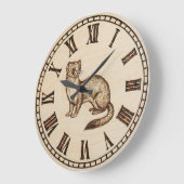 Grande Horloge Ronde Ferret Wall Clock - Playful Charm & Warmth (Angle)