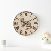 Grande Horloge Ronde Ferret Wall Clock - Playful Charm & Warmth (Maison)