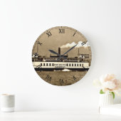 Grande Horloge Ronde Ferry Sepia Steamboat (Maison)