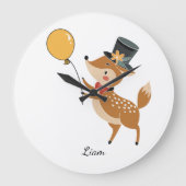 Grande Horloge Ronde Festive animals - Fawn (Recto)
