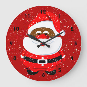 Grande Horloge Ronde Fête de Noël afro-américaine