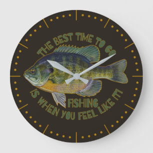 Grande Horloge Ronde fête des pères Pêche Citation Blue Gill
