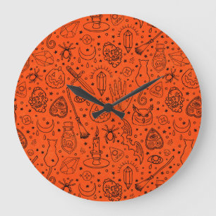 Grande Horloge Ronde Fête d'Halloween