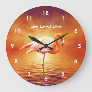 Grande Horloge Ronde Feu rose Beach Wall Clock
