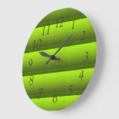 Grande Horloge Ronde Feuillage vert (Angle)