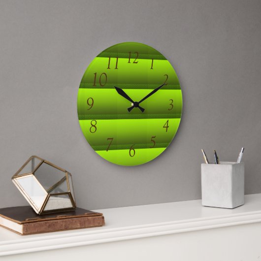 Grande Horloge Ronde Feuillage vert (Bureau)
