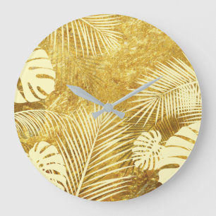 GRANDE HORLOGE RONDE FEUILLE 8