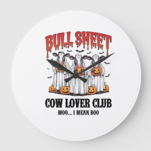 Grande Horloge Ronde Feuille de taureau vintage Halloween