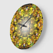 Grande Horloge Ronde Feuilles à l'automne (Angle)