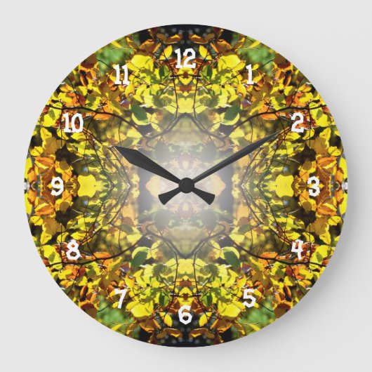 Grande Horloge Ronde Feuilles à l'automne (Recto)