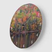 Grande Horloge Ronde Feuilles Automne Couleur Automne Scène Couleur Aut (Angle)