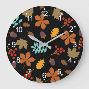 Grande Horloge Ronde Feuilles d'automne Motif grande horloge-55694
