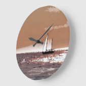 GRANDE HORLOGE RONDE FEUILLES DE CORDE (Angle)