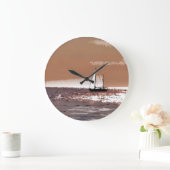 GRANDE HORLOGE RONDE FEUILLES DE CORDE (Maison)