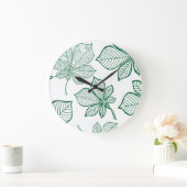 Grande Horloge Ronde Feuilles stylisés 5 (Maison)