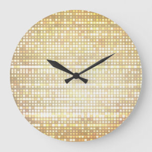 Grande Horloge Ronde Feux de stade, arrière - plan néon abstrait.