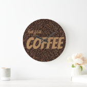 Grande Horloge Ronde Fèves de café (Maison)