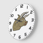 Grande Horloge Ronde Fierce Angry Bull Head Rustic Wild Animal (Angle)