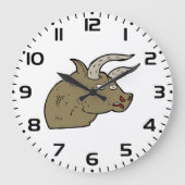 Grande Horloge Ronde Fierce Angry Bull Head Rustic Wild Animal (Recto)