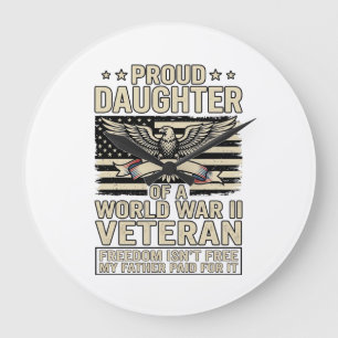 Grande Horloge Ronde Fière fille d'un vétéran de la Seconde Guerre mond