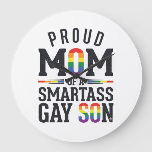 Grande Horloge Ronde Fière maman d'un fils gay insolent Vintage T-shirt