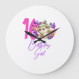 Grande Horloge Ronde Fille de 16 ans anniversaire Mignonne 16e annivers