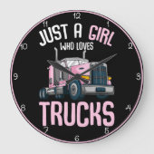 Grande Horloge Ronde Fille qui aime les camions (Recto)