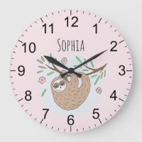 Filles mignonne rose couchage Sloth et nom Enfants