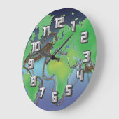 Grande Horloge Ronde Fils du monde - Câbles sous-marins (Angle)