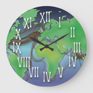 Grande Horloge Ronde Fils du monde - Câbles sous-marins