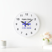 Grande Horloge Ronde Finland and Finnish Flag with Your Name (Maison)