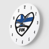 Grande Horloge Ronde Finland Country Code FIN Flag Heart (Angle)