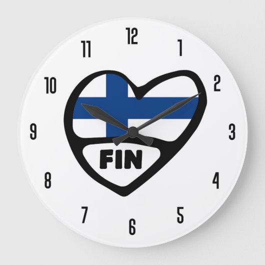 Grande Horloge Ronde Finland Country Code FIN Flag Heart (Recto)
