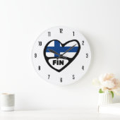 Grande Horloge Ronde Finland Country Code FIN Flag Heart (Maison)