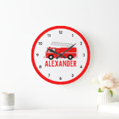 Grande Horloge Ronde Fire Truck (Maison)
