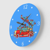 Grande Horloge Ronde Fire Truck : Wall Clock (Angle)