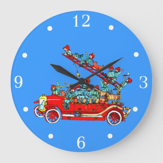 Grande Horloge Ronde Fire Truck : Wall Clock (Recto)