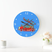 Grande Horloge Ronde Fire Truck : Wall Clock (Maison)