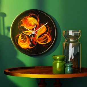 Grande Horloge Ronde Fireball Abstract Art Round