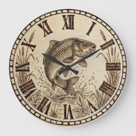 Grande Horloge Ronde Fish Wall Clock (Recto)