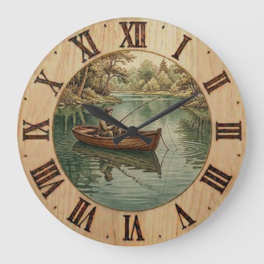 Grande Horloge Ronde Fishing Lake- Wall Clock (Recto)