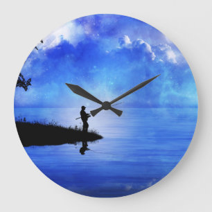 Grande Horloge Ronde FISHING WALL Clock