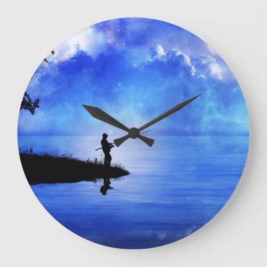 Grande Horloge Ronde FISHING WALL Clock (Recto)