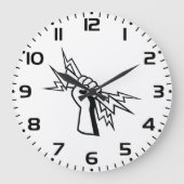 Grande Horloge Ronde Fist Holding Lightning Bolt Bold Power (Recto)