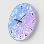 Grande Horloge Ronde Flacon de neige couché d'hiver (Angle)