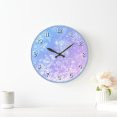 Grande Horloge Ronde Flacon de neige couché d'hiver (Maison)